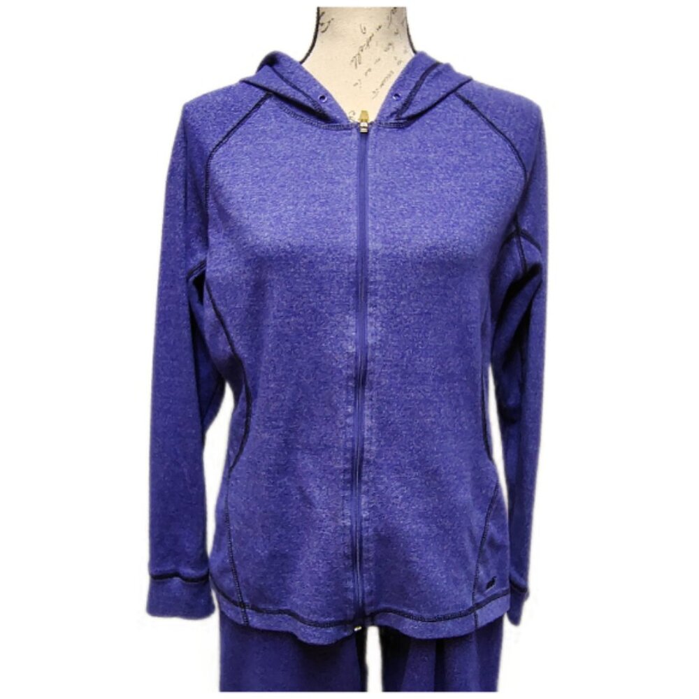 Avia Womens HoodieTracksuit Large Wide Flare Leg Purple Violet‎ Retro Y2K 00s - Picture 3 of 9